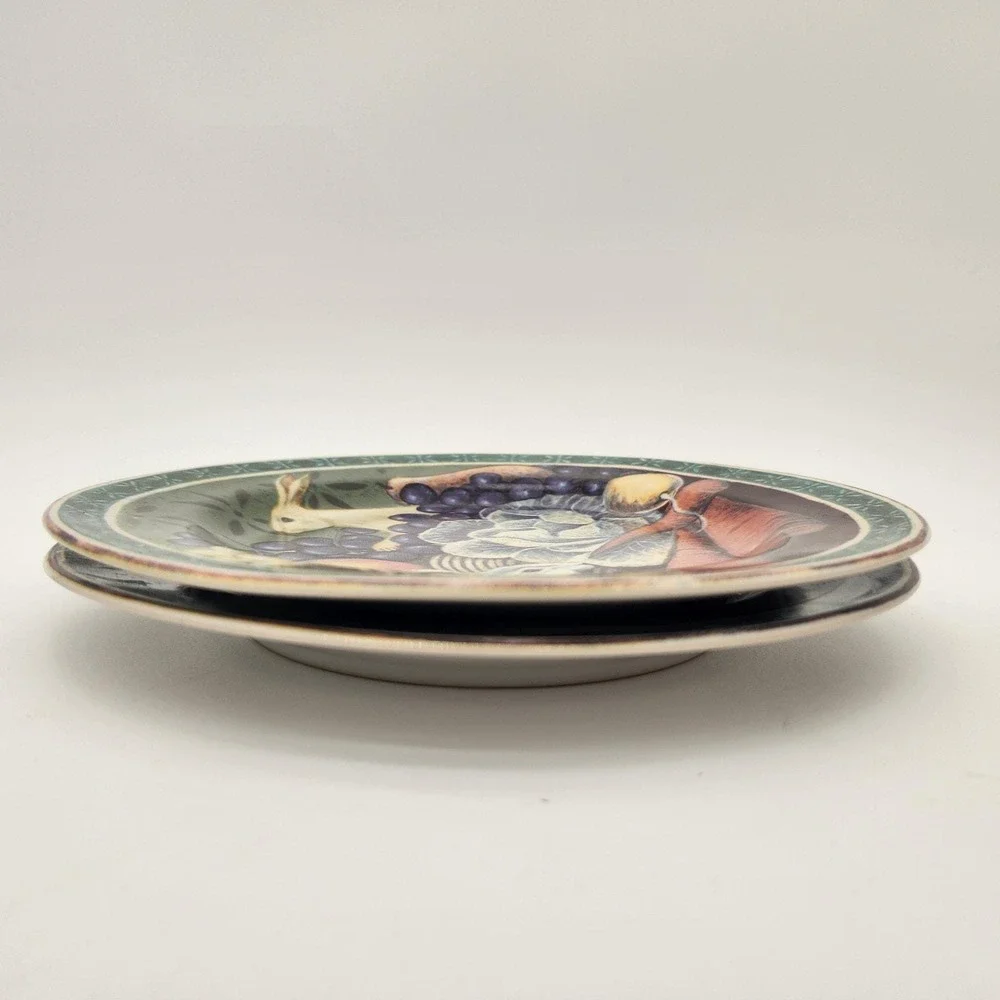 Two Block Br'er‎ Rabbit Salad Plates Discontinued Collectable Bunnies Vegetables